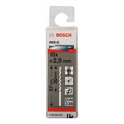 Bosch Accessories 2608595053 2608595053 HSS kovový spirálový vrták 2.5 mm Celková délka 57 mm broušený DIN 338 válcová stopka 10 ks