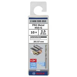 Bosch Accessories 2608595053 2608595053 HSS kovový spirálový vrták 2.5 mm Celková délka 57 mm broušený DIN 338 válcová stopka 10 ks