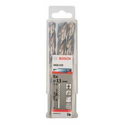 Bosch Accessories 2608585901 HSS kovový spirálový vrták 11 mm Celková délka 142 mm Cobalt DIN 338 válcová stopka 5 ks