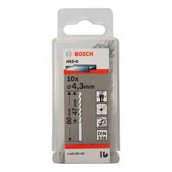 Bosch Accessories 2608585487 HSS kovový spirálový vrták 4.3 mm Celková délka 80 mm broušený DIN 338 válcová stopka 10 ks
