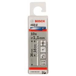 Bosch Accessories 2608585467 HSS kovový spirálový vrták 1.1 mm Celková délka 36 mm broušený DIN 338 válcová stopka 10 ks