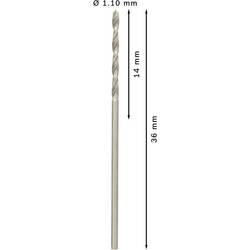 Bosch Accessories 2608585467 HSS kovový spirálový vrták 1.1 mm Celková délka 36 mm broušený DIN 338 válcová stopka 10 ks