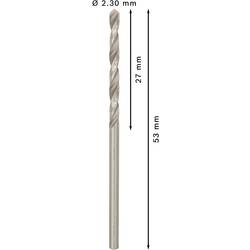 Bosch Accessories 2608585476 HSS kovový spirálový vrták 2.3 mm Celková délka 53 mm broušený DIN 338 válcová stopka 10 ks