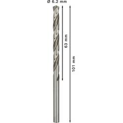 Bosch Accessories 2608595067 HSS kovový spirálový vrták 6.2 mm Celková délka 101 mm broušený DIN 338 válcová stopka 10 ks