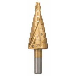 Bosch Accessories 2608597526 2608597526 HSS stupňovitý vrták Celková délka 70.5 mm TiN kuželový záhlubník 3 břitý 1 ks