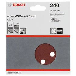 Bosch Accessories Expert for Wood 2608605657 brusné papíry pro excentrické brusky na suchý zip, s otvory Zrnitost 240 (Ø x d) 115 mm x 115 mm 5 ks