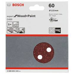 Bosch Accessories Best for Wood 2608605104 brusné papíry pro excentrické brusky na suchý zip, s otvory Zrnitost 60 (Ø) 115 mm 5 ks