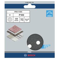 Bosch Accessories Best for Stone 2608605116 brusné papíry pro excentrické brusky na suchý zip, s otvory Zrnitost 100 (Ø) 125 mm 5 ks