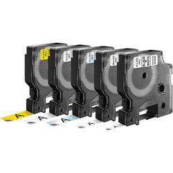 DYMO 45018 + 45013 + 45010 + 40913 + 43613 sada 5 ks Barva pásky: bílá, žlutá, transparentní Barva písma: černá 6 mm, 9 mm, 12 mm 7 m