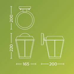 Philips LED Sunera 929004141601 venkovní nástěnné osvětlení LED E27 černá