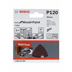 Bosch Accessories 2608621687 2608621687 brusný papír pro delta brusky Zrnitost 120 (d x š) 93 mm x 93 mm 5 ks