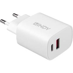 LINDY 20W USB Typ A & C Charger USB nabíječka, 1x USB A , 1x USB-C®, 20 W, bílá