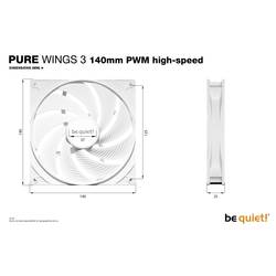 BeQuiet PURE WINGS 3 White 140mm PWM high-speed PC větrák s krytem bílá (š x v x h) 140 x 25 x 140 mm
