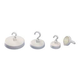 magnetoplan magnet s háčkem magnetoplan® 47mm 16kg Ferrit weiß (Ø) 47 mm kulatý, s hákem bílá 1 ks 52647