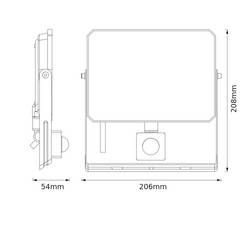 OSRAM HOMELIGHTING FLOODLIGHT LUX SENSOR 50W 830 BLACK 4099854489808 LED reflektor 50.00 W Barvy světla (LED svítidlo): teplá bílá