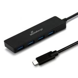 MediaRange MRCS508 USB Hub 4 porty USB-A USB 3.0 5 GBit/s s konektorem USB C černá MRCS508