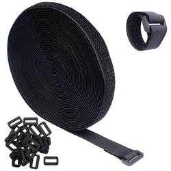 Quadrios 23CA190 pásek se suchým zipem, ke spojování, háčková a flaušová část, (d x š) 10 m x 20 mm, černá, 10 m
