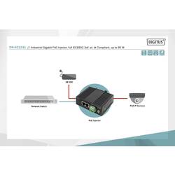 Digitus DN-651141 PoE injektor 10 / 100 / 1000 MBit/s IEEE 802.3af (12.95 W), IEEE 802.3at (25.5 W), IEEE 802.3bt, IEEE802.3at (30 W), IEEE802.3af (15,4 W)