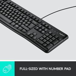Logitech MK120 Desktop USB sada klávesnice a myše odolné proti stříkající vodě německá, QWERTZ černá