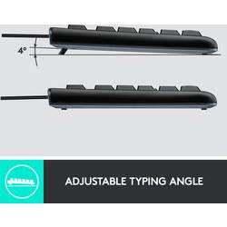 Logitech MK120 Desktop USB sada klávesnice a myše odolné proti stříkající vodě německá, QWERTZ černá