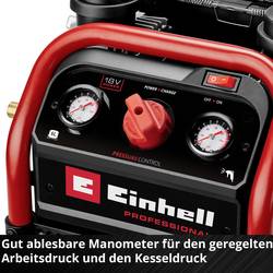 Einhell Professional SILENZZO 18/160, 4020385, Akumulátorový kompresor, 8 bar, 2 válce