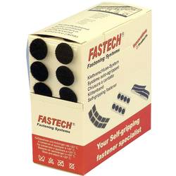 FASTECH® B20-COIN999905 kulaté suché zipy, zalepení hotmelt , háčková a flaušová část, (Ø) 20 mm, černá, 460 díly