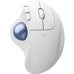 Logitech ERGO M575S Trackball, přenos Bluetooth®, bezdrátový, 5 tlačítko, 2000 dpi, modrá, bílá