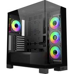 FSP Fortron POC0000274 midi tower PC skříň černá 4 předinstalované ventilátory, boční okno