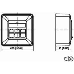 Metz Connect síťová zásuvka na omítku CAT 6A 3 porty čistě bílá