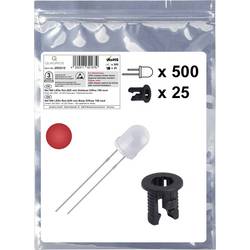 Quadrios 25O212 sada LED červená kulatý 3 mm 700 mcd 20 mA 2.0 V