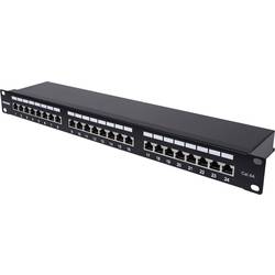 Intellinet 24-Port Cat6a Patchpanel geschirmt 1HE Kabeleinführung 90° abgewinkelt schwarz 24 portů patch panel 483 mm (19) 1 U černá osazený