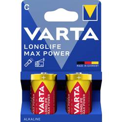 Varta VARTA Longlife Max Power C Blister 2 baterie malé mono C alkalicko-manganová 7800 mAh 1.5 V 2 ks