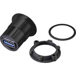TRU COMPONENTS TC-9534340 Vestavná zásuvka USB 3.1 zásuvka, vestavná USB-C™ 3.1 zásuvka na USB a 3.0 zásuvku Tloušťka panelu 1-10 mm Množství: 1 ks