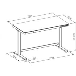 Digitus psací stůl pro práci vsedě i ve stoje DA-90406 bílá DA-90406 max. výška: 121 cm