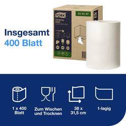 čisticí hadříky TORK Premium 510137, 1 role á 400 utěrek