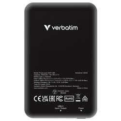 Verbatim Charge n Go Magnetic Wireless powerbanka Li-Pol, 5000 mAh, Rychlé nabíjení, Quick Charge 3.0, Power Delivery 3.0, Adaptivní rychlé nabíjení, USB-C®,