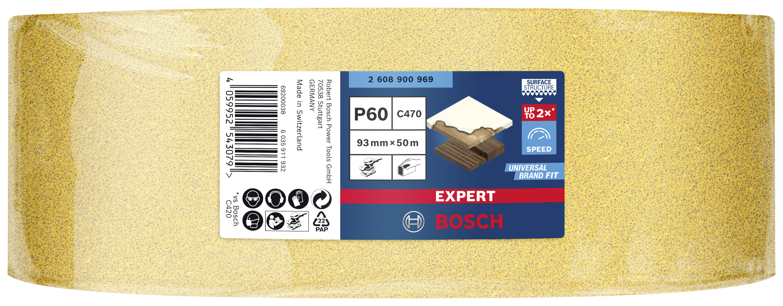 Bosch Accessories EXPERT C470 2608900969 brusná role bez otvorů Zrnitost 60 (d x š x v) 50000 mm x 93 mm x 50 m 1 ks