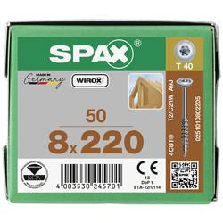 SPAX 0251010802205 R 88193 m.Spitze/T-STAR šroub do dřeva 8 mm 220 mm T-STAR plus ocel WIROX 50 ks