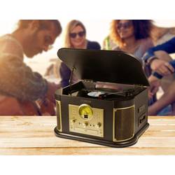 Technaxx TX-103 USB gramofon řemínkový pohon starožitná hnědá