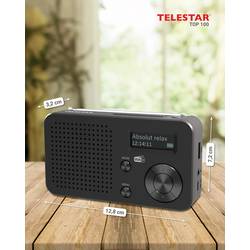 Telestar TELESTAR TOP 100 Schwarz 5700100 Akumulátorové rádio, DAB+, FM, Bluetooth, USB, s USB nabíječkou, s akumulátorem, funkce alarmu, černá