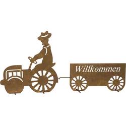 nástěnná dekorace Uvítací znak ocelový plech hnědá