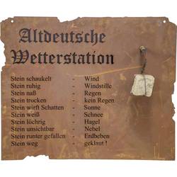 nástěnná dekorace Staroněmecká meteorologická stanice (š x h) 70 cm x 80 cm ocelový plech hnědá