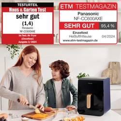 Panasonic NF-CC600AXE horkovzdušná fritéza 6 l 1450 W Cool touch pouzdro, Přidání páry, Digitální časovač, LCD displej, Kontrolní okénko, automatický
