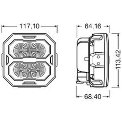 Osram Automotive pracovní světlomet 12 V, 24 V LEDriving® Cube PX4500 Spot LEDPWL 112-SP široké dálkové světlo (š x v x h) 68.4 x 113.42 x 117.1 mm 4500 lm
