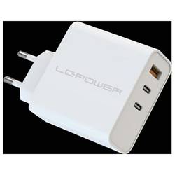 LC Power LC-GAN-65 USB nabíječka, GaN, Rychlonabíječka, USB Power Delivery (USB-PD) , 2x USB-C®, 1x USB A , 65 W, Power Delivery 3.0, bílá