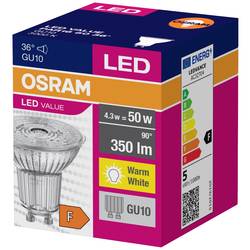OSRAM HOMELIGHTING 4058075096622 LED Energetická třída (EEK2021) F (A - G) GU10 žárovka 4.3 W = 50 W teplá bílá (Ø x v) 50 mm x 50 mm 1 ks