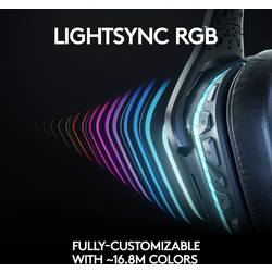 Logitech Gaming G935 Sluchátka Over Ear kabelová 7.1 Surround černá, RGB Redukce šumu mikrofonu regulace hlasitosti, Vypnutí zvuku mikrofonu, Vibrace Gaming