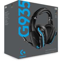 Logitech Gaming G935 Sluchátka Over Ear kabelová 7.1 Surround černá, RGB Redukce šumu mikrofonu regulace hlasitosti, Vypnutí zvuku mikrofonu, Vibrace Gaming