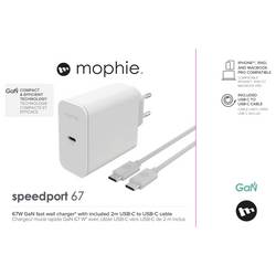 ZAGG Speedport 67 Wall Charger nabíječka pro iPad/iPhone/iPod, GaN, 1x USB-C®, 67 W, Dodávka energie, bílá