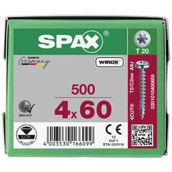 SPAX 0201010400605 R 88093 Ruko m.Spitze/T-STAR šroub do dřeva 4 mm 60 mm T-STAR plus ocel WIROX 500 ks